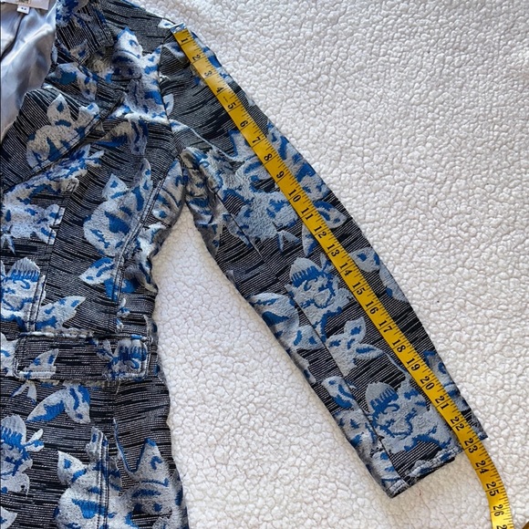 Derek Lam Floral Blue and Gray Blazer - Picture 15 of 16